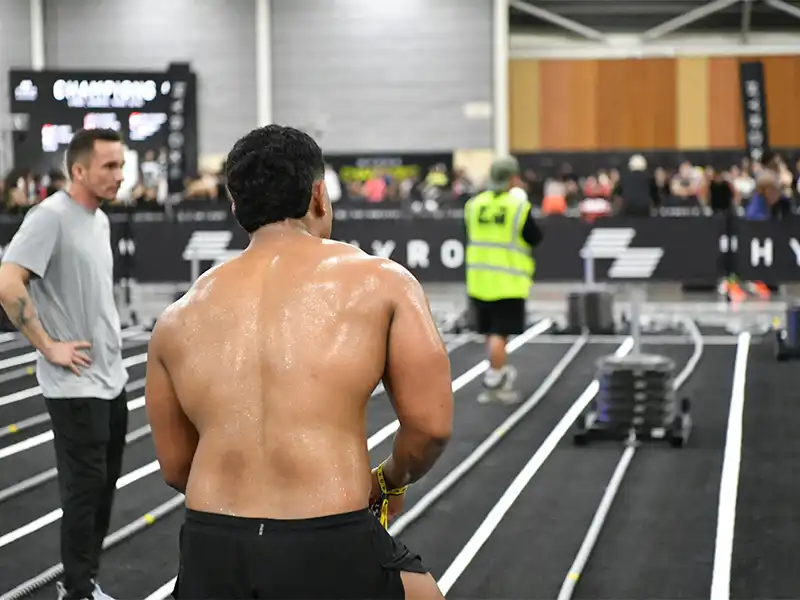 Sledpush hyrox sweating